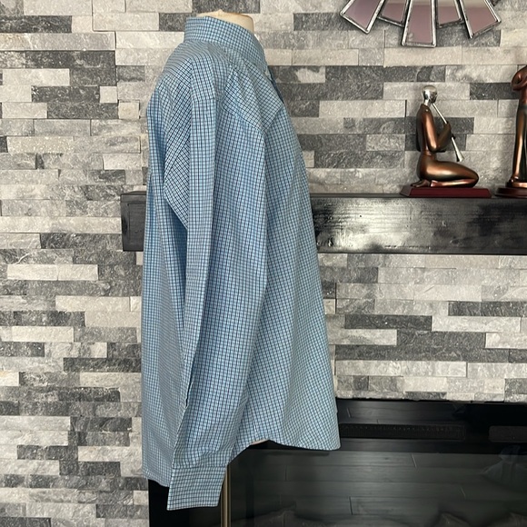Chatham Chino Company Plaid Blue Shirt Men’s Size L - Picture 4 of 6